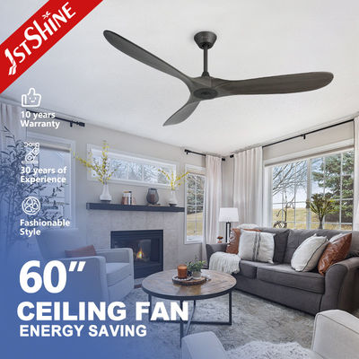 Buy 60-inch Natural Wind Wooden Blades Ceiling Fan with Remote and Metal Down Rod 6