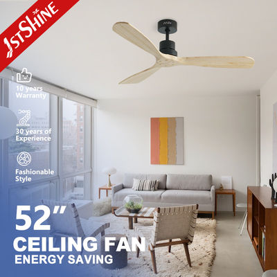 Buy Energy Saving DC Motor Ceiling Fan with Natural Wood Blades and Smart Remote Control online manufacture