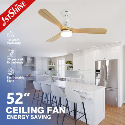 Buy LED Light Source Wooden Blades Optional Smart Remote Ceiling Fan for Home Office online manufacture