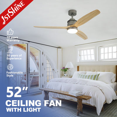 Buy 52 Inch Bldc Remote LED Ceiling Fan 3 Natural Solid Wood Blades online manufacture