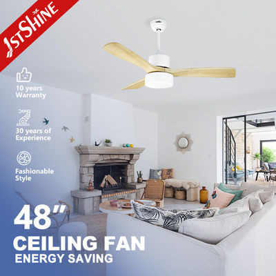 Buy 110-240V/50Hz-60Hz Input Voltage Modern Energy Ceiling Fan with Natural Wooden Blades online manufacture