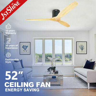 Buy DC Motor 52 Inch Nature Wood 3 Wooden Blades Energy Saving Ceiling Fan for Air Cooling online manufacture