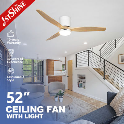 Buy 52 Inches Wooden Blades LED Lighting Ceiling Fan with Remote Control Switch Style online manufacture