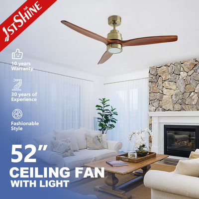 Buy Quiet DC Motor Indoor Decorative Solid Wood Ceiling Fan With Light For Smart Home online manufacture
