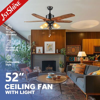Buy OEM Energy Saving Pull Switch Ceiling Fan With 5 Wooden Blades online manufacture