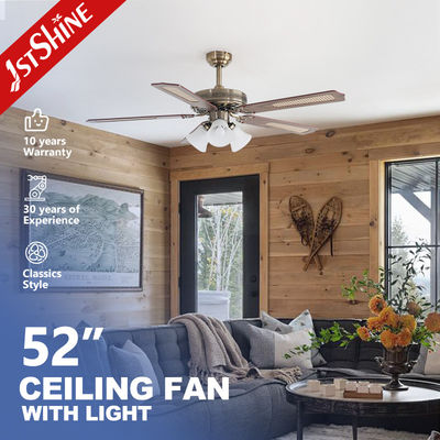 Buy Traditional Ceiling Fan Light Satin Nickel Body 3 Light Kit AC Motor online manufacture