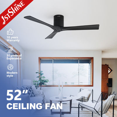 Buy 3 Blades Black Wooden Ceiling Fan With DC Motor Remote Control Sleek Design online manufacture