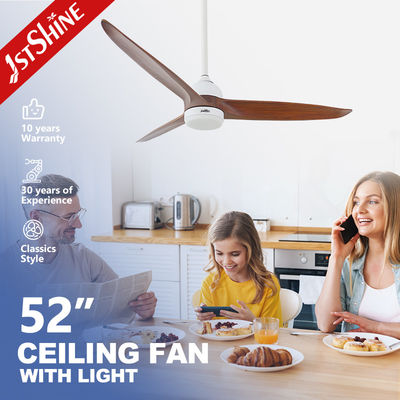 Buy 52 Inches Wood Ceiling Fan With Light Reversible Dc Motor Smart Remote Control online manufacture