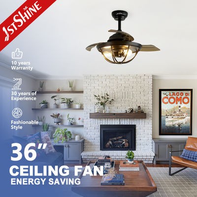 Buy 36 Inch Retractable Ceiling Fan Light with Remote Control and Space-Saving Design online manufacture