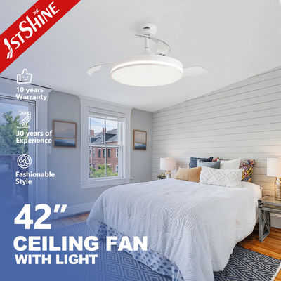 Buy Modern 42-Inch Invisible Ceiling Fan Mdash Featuring A Starry Lampshade And 3-Color LED Lighting online manufacture