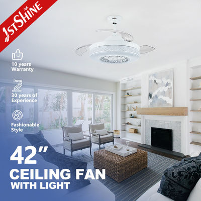 Embedded Industrial 3 Speeds Remote Control Retractable Ceiling Fan With LED Light