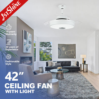 Smart 5 Speeds Retractable Ceiling Fan Light With Time Settings