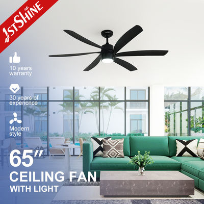 Larger 6 Abs Blades Modern Ceiling Fan Led Light Black High Air Volume 65 Inches