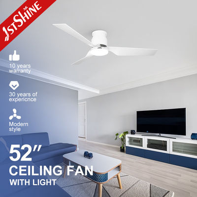 Modern 5 Speed Choice LED Ceiling Fan with Low Profile Design and White Plastic Blades