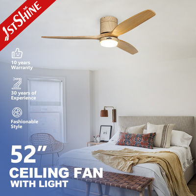 52 Inch Solid Wood Blades AC Motor LED Ceiling Fan Lighting for Home Office Decoration