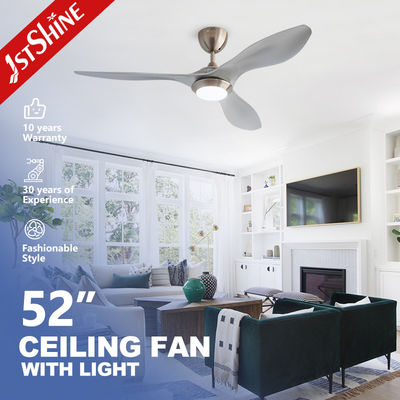 Sleek Silver Design 52 Inches Ceiling Fan With Light 6-Speed Remote Control