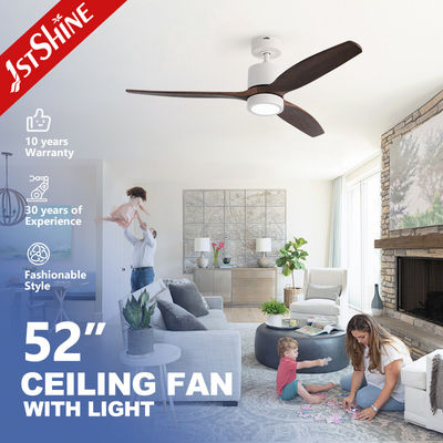Remote LED Ceiling Fan With 3 Wood Blades Modern For Bedroom