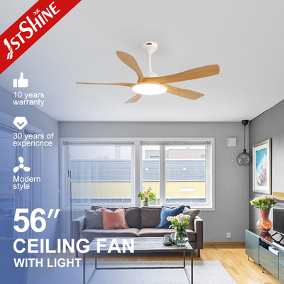 56-Inch Ceiling Fan with LED Light – DC Motor, 5 Blades, Acrylic Lampshade