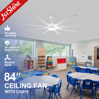 Industrial 84 Inch Ceiling Fan with Remote Control and LED Light Perfect for Large Rooms and Commercial Spaces