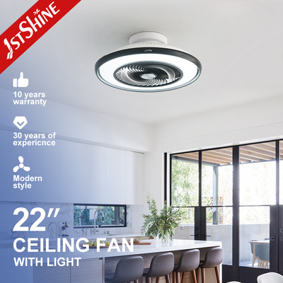 22 Inch Modern Flush Mount Ceiling Fan with LED Light – Compact, Quiet, and Stylish