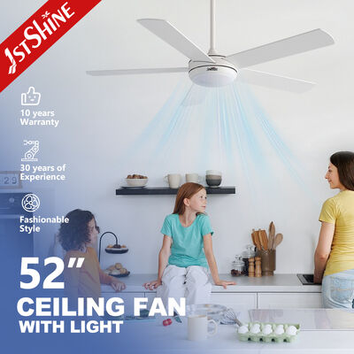 52 Inches Smart Ceiling Fan with 5 MDF Blades and DC Motor for Modern Homes