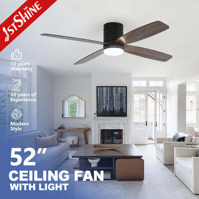 Good price 52 Inch Flush Mount Ceiling Fan with LED Light and Quiet DC Motor for Low Ceilings online