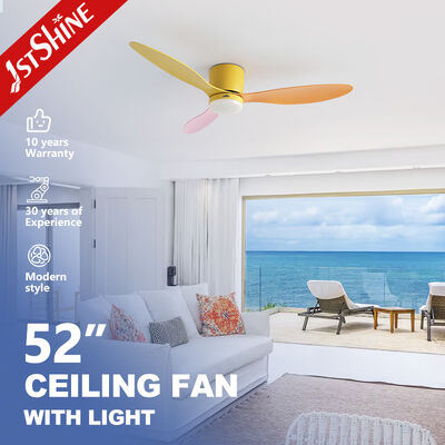 52 Inch Customizable Macaron Color LED Ceiling Fan With Smart Control For Low Ceiling