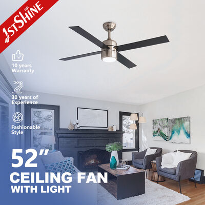 52 Inch Ceiling Fan With Light And Remote Control 4 MDF Blades Modern Fan