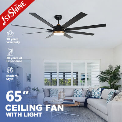 65 Inch LED Ceiling Fan with 8 MDF Blades and Energy Efficient DC Motor for Modern Living Spaces