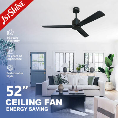 52 Inch Indoor Ceiling Fan with Natural Wood Blades and 6 Speeds