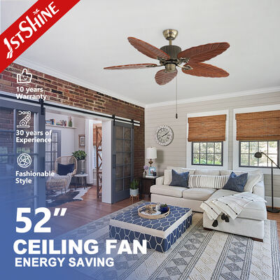Good price 52 Inch Vintage Ceiling Fan with Solid Wood Blades and Pull Chain Control for Indoor Use online