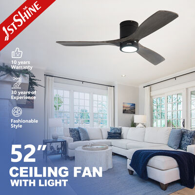 Good price 52 Inch Solid Wood Ceiling Fan with DC Motor and Optional LED Light for Low Profile Flush Mount online