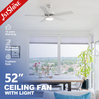 Good price 52 Inch White Ceiling Fan with LED Light and 6-Speed Remote Control Featuring MDF Blades and DC Motor online