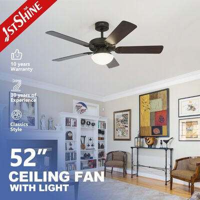 52 Inch 5-Blade MDF Ceiling Fan with DC Motor and Integrated Light Kit