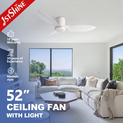 52 Inch Flush Mount Ceiling Fan with ABS Blades and Remote Control for Modern Interiors
